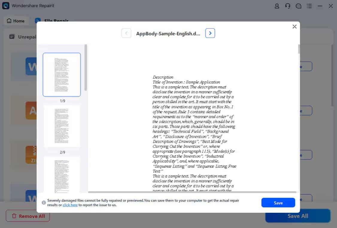 preview option