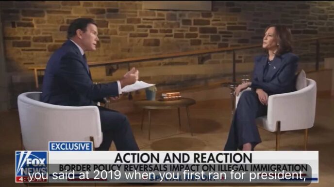 Fiery Harris vows break from Biden in testy Fox interview