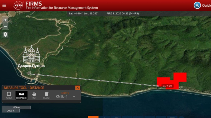 Drone strike sparks forest fire near Putin’s Black Sea Palace